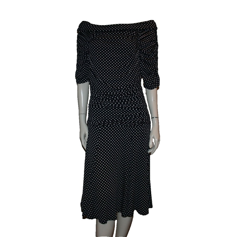 Annalee + Hope Black with White Polka Dots Polyester Dress Size 8